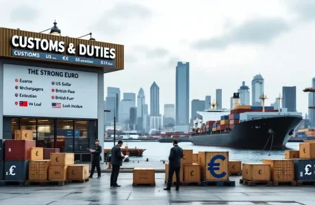 analyse de l’impact des droits de douane en hausse et de l’euro fort sur la compétitivité des grandes entreprises: marges, exportations, stratégies de change.