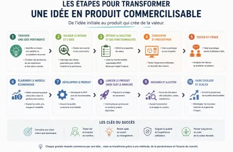 Les étapes pour transformer une idée en produit commercialisable