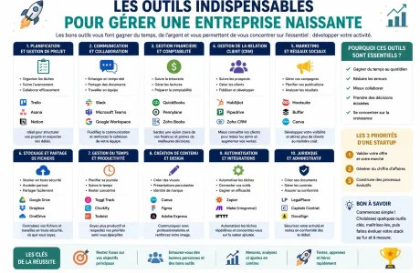 Les outils indispensables pour gérer une entreprise naissante