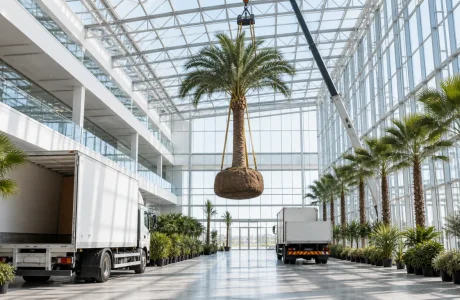 Une entreprise vendéenne livre un palmier monumental de 12 tonnes et 850 plantes pour un projet d'envergure