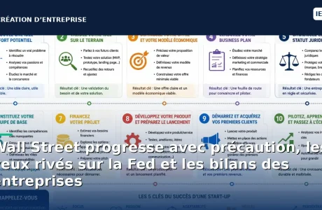 Wall Street progresse avec précaution, les yeux rivés sur la Fed et les bilans des entreprises
