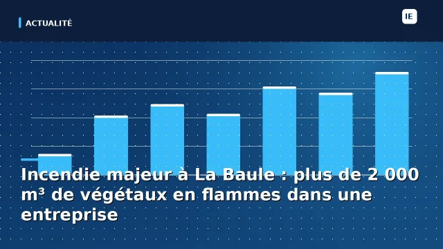 Incendie majeur à La Baule : plus de 2 000 m³ de végétaux en flammes dans une entreprise