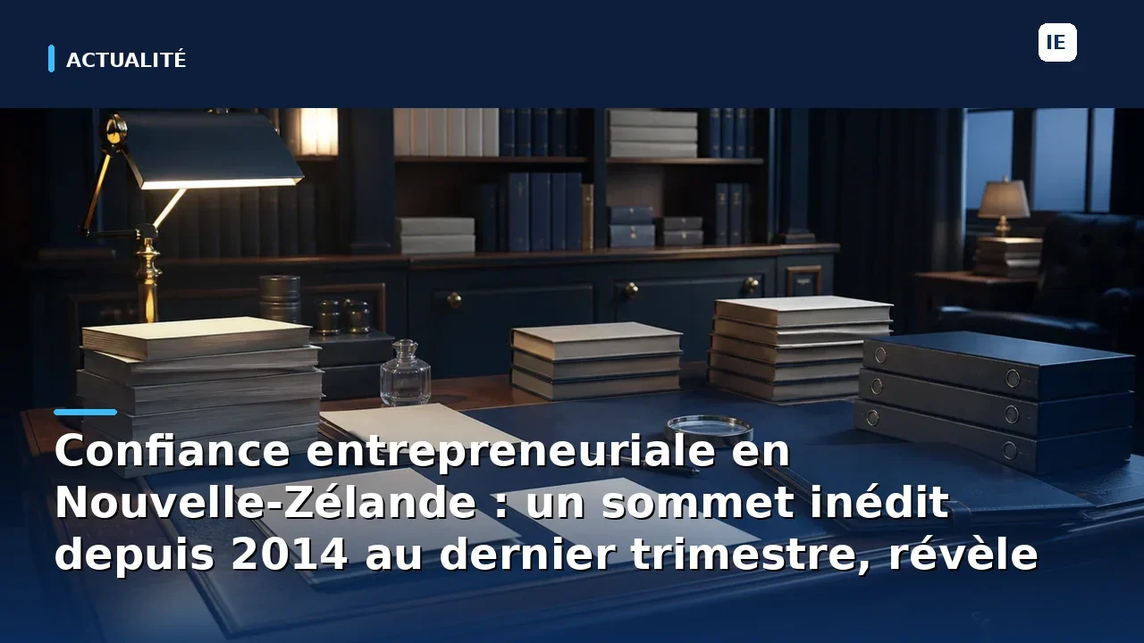 Confiance entrepreneuriale en Nouvelle-Zélande : un sommet inédit depuis 2014 au dernier trimestre, révèle une étude…