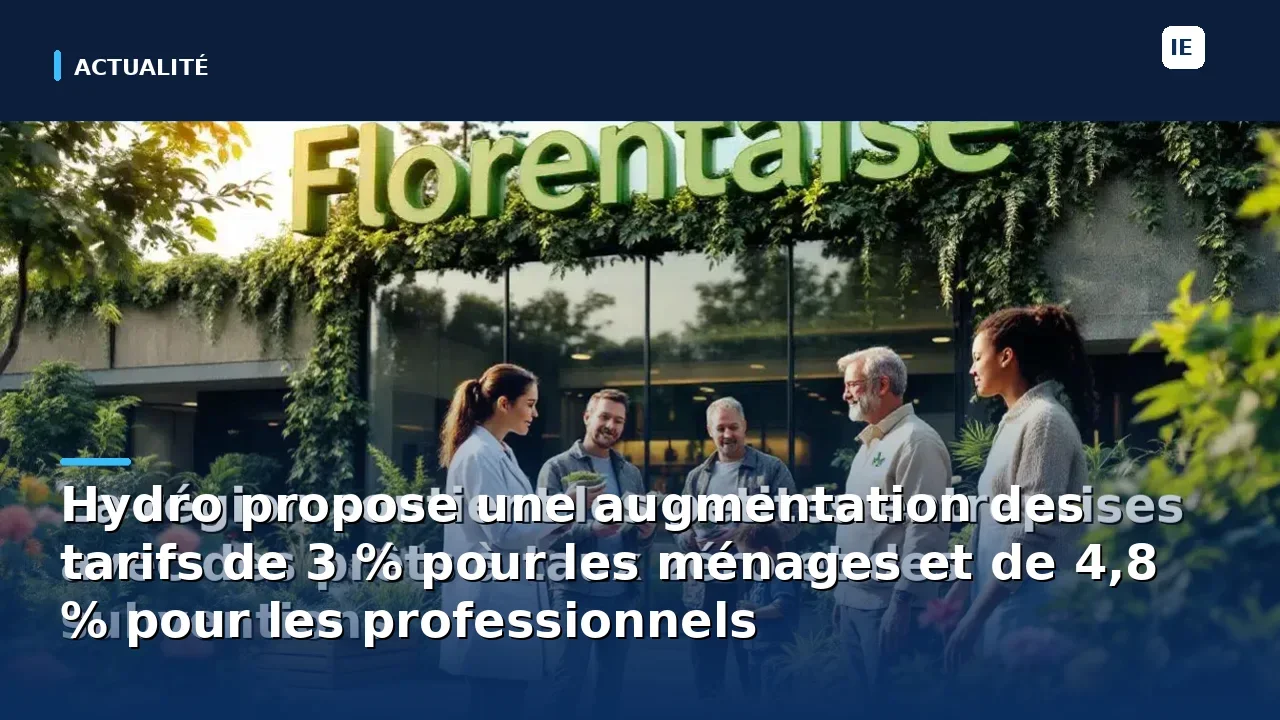 Hydro propose une augmentation des tarifs de 3 % pour les ménages et de 4,8 % pour les professionnels