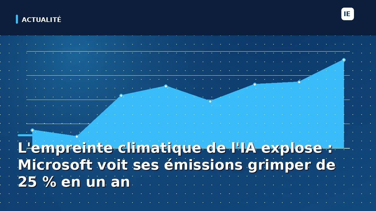 L'empreinte climatique de l'IA explose : Microsoft voit ses émissions grimper de 25 % en un an