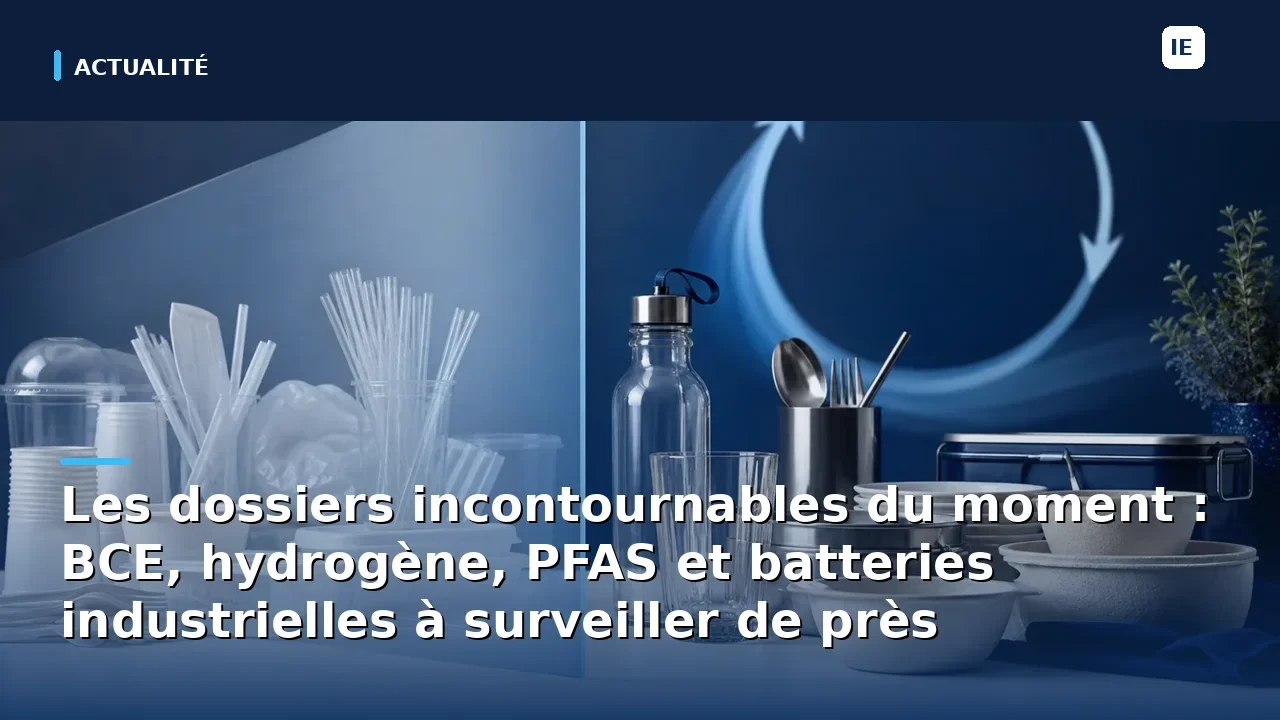 Les dossiers incontournables du moment : BCE, hydrogène, PFAS et batteries industrielles à surveiller de près