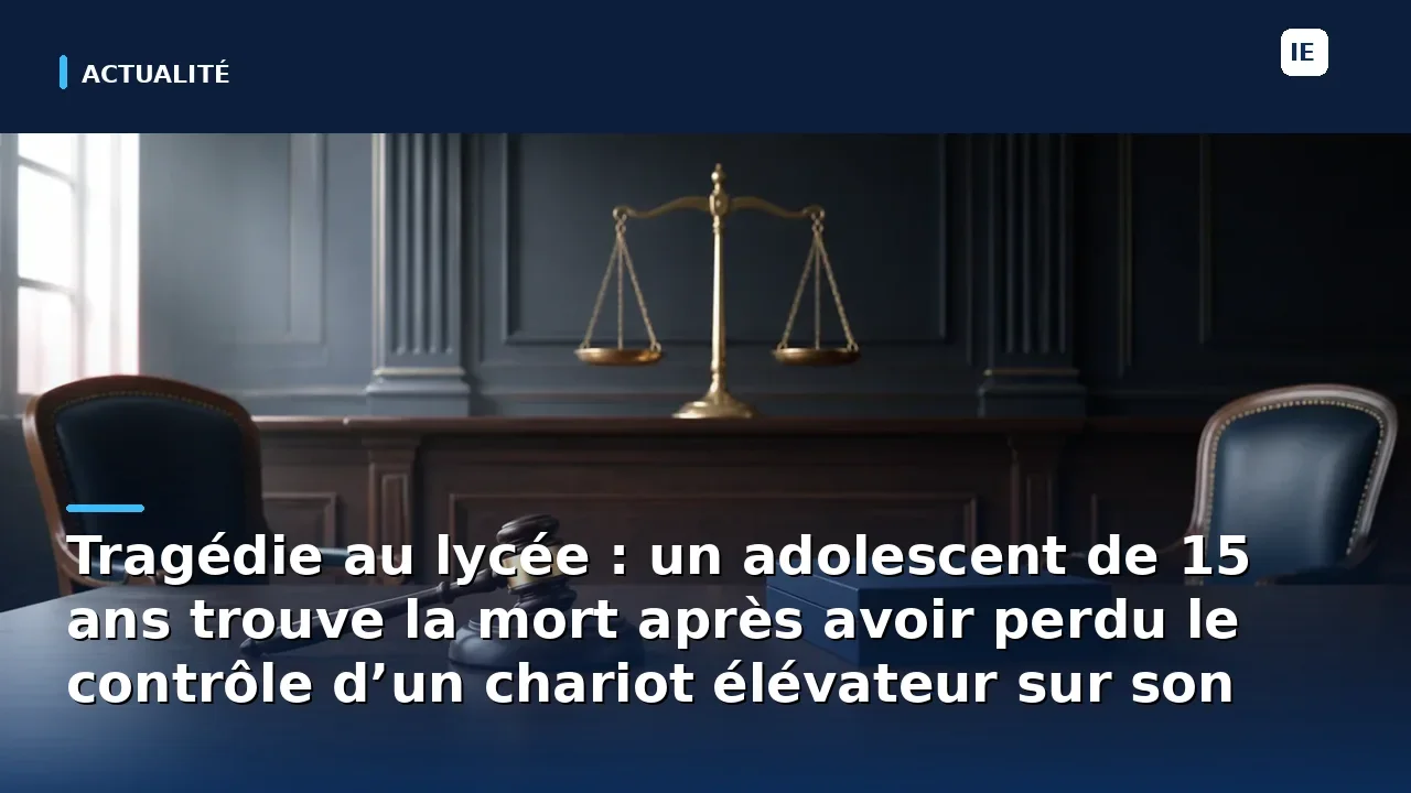 Tragédie au lycée : un adolescent de 15 ans trouve la mort après avoir perdu le contrôle d’un chariot élévateur sur…