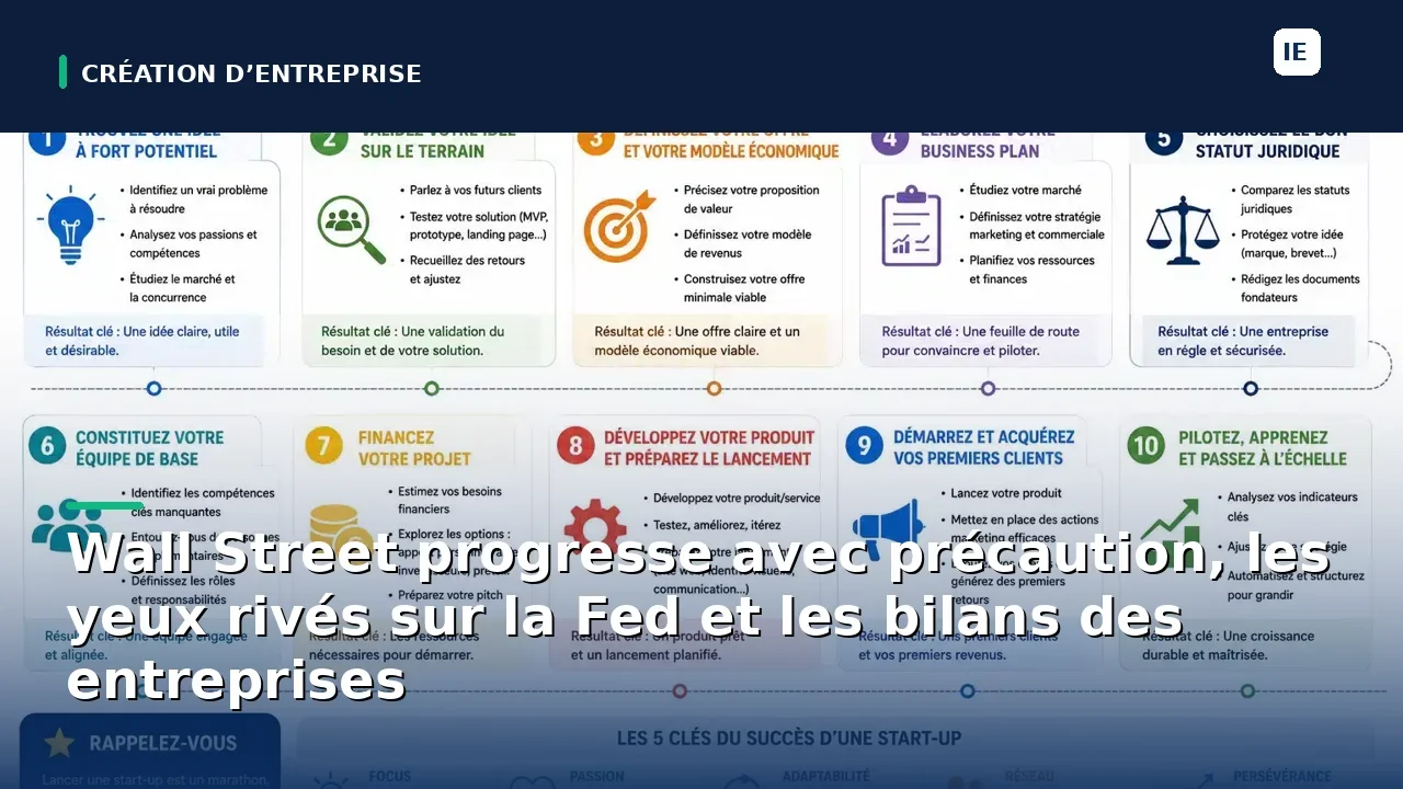 Wall Street progresse avec précaution, les yeux rivés sur la Fed et les bilans des entreprises
