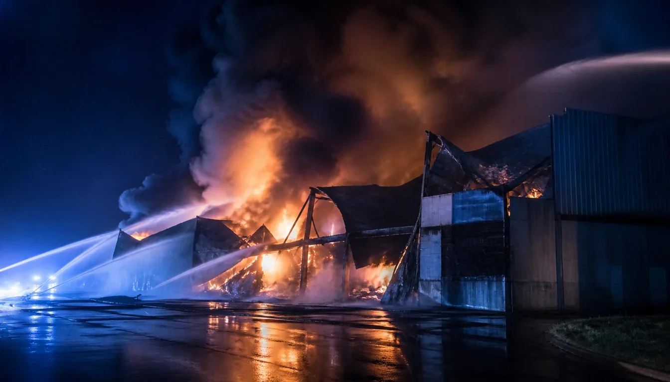 Incendie spectaculaire en Maine-et-Loire : une entreprise dévastée, les premières informations révélées