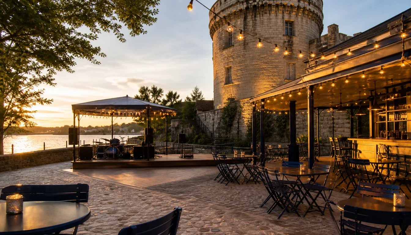 Une guinguette conviviale s'installe au pied d'un monument historique emblématique en Loire-Atlantique